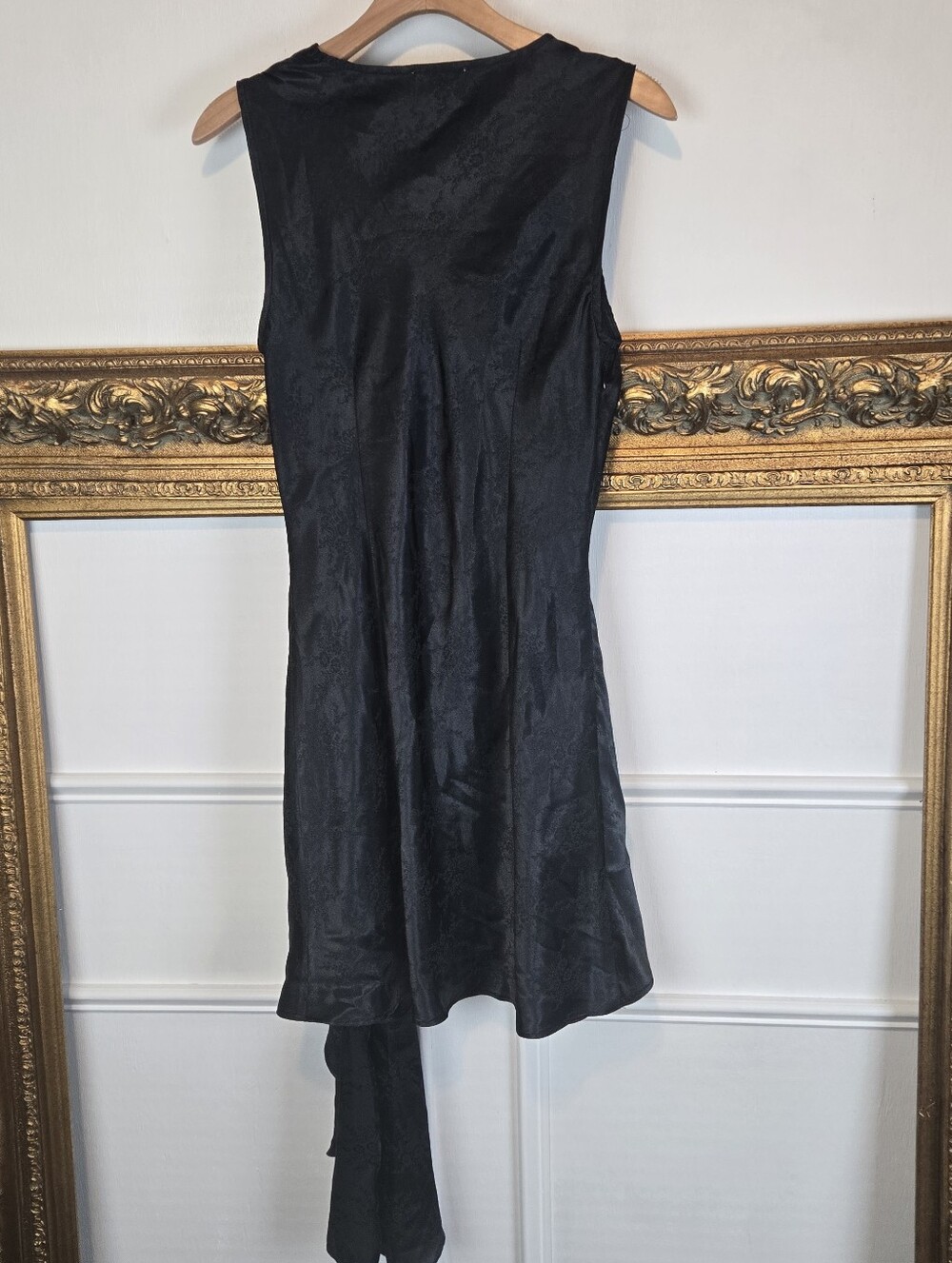 Torn By Ronny Kobo Black Draped Cascade Mini Dress Asymmetrical Ruffle Sz Large - Picture 4 of 9